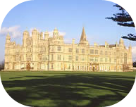The large Elizabethan Burghley House on a summers day 