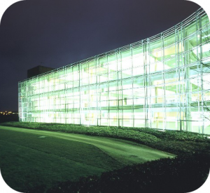 Lynch Wood House by night in Peterborough, where there is commercial property space to rent 