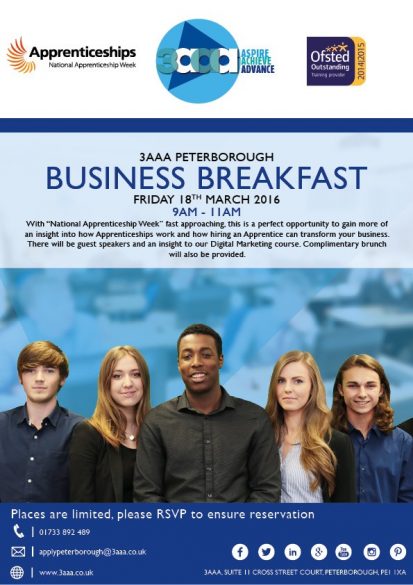 National Apprenticeship Week - 3aaa Academy free business breakfast/brunch